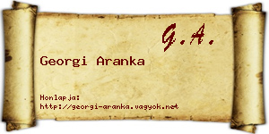 Georgi Aranka névjegykártya